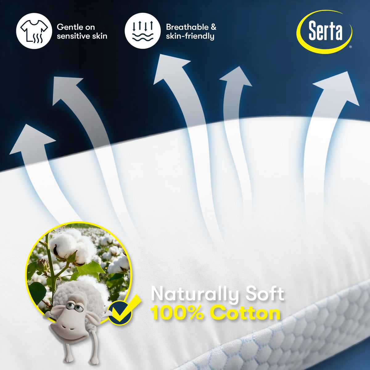 Queen Size Set of 2 Cooling Bed Pillows N409030