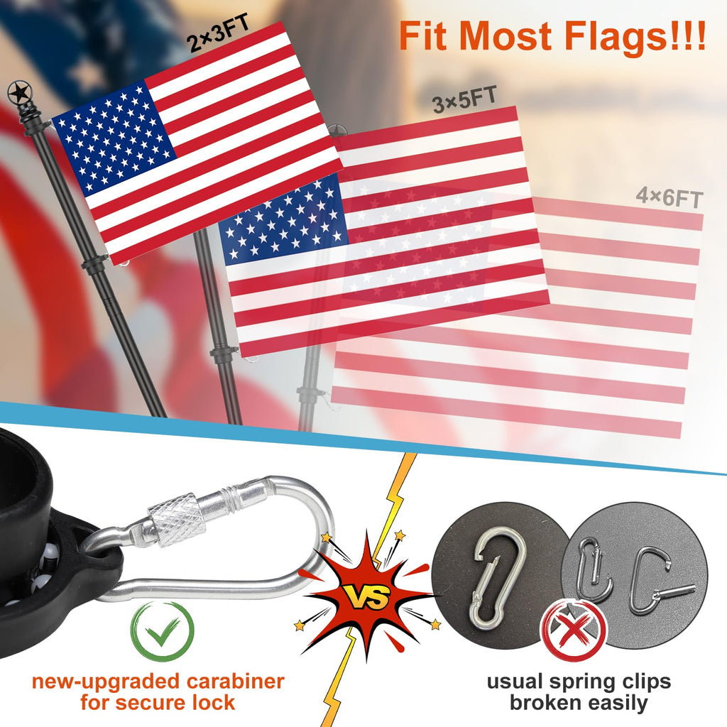 5ft Tangle-Free Stainless Steel Flag Pole Kit C1151