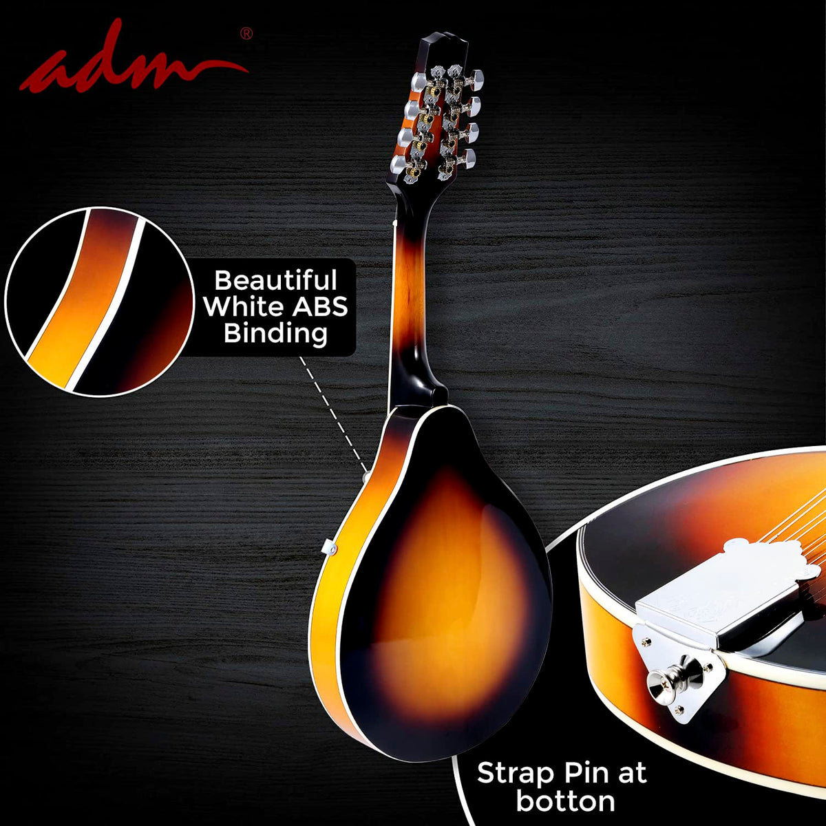 Wood A Style Mandolin Instrument Kit with Bag B345373