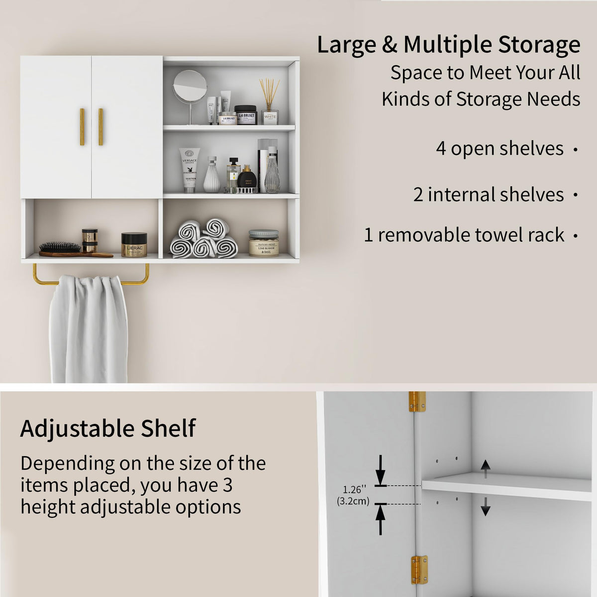Wood Wall Mounted Bathroom Cabinet O139325