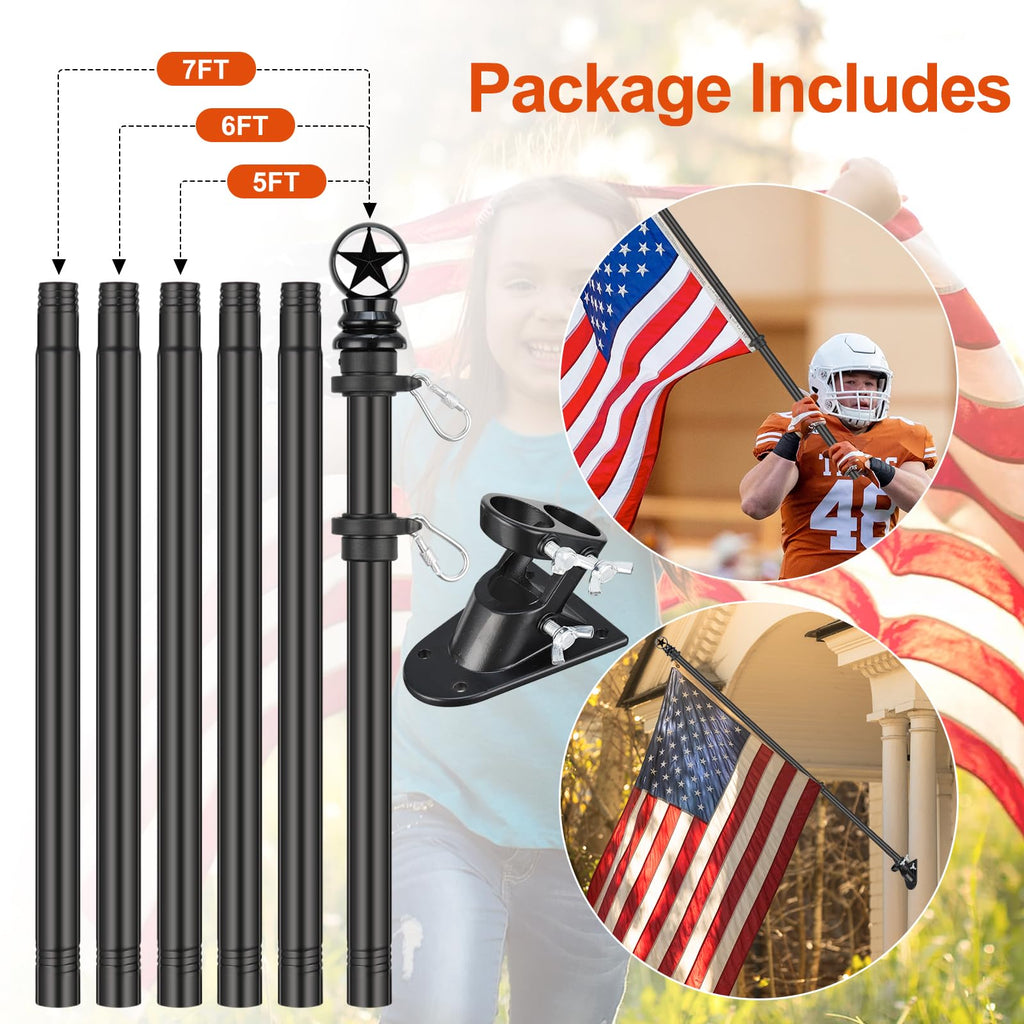 5ft Tangle-Free Stainless Steel Flag Pole Kit C1151