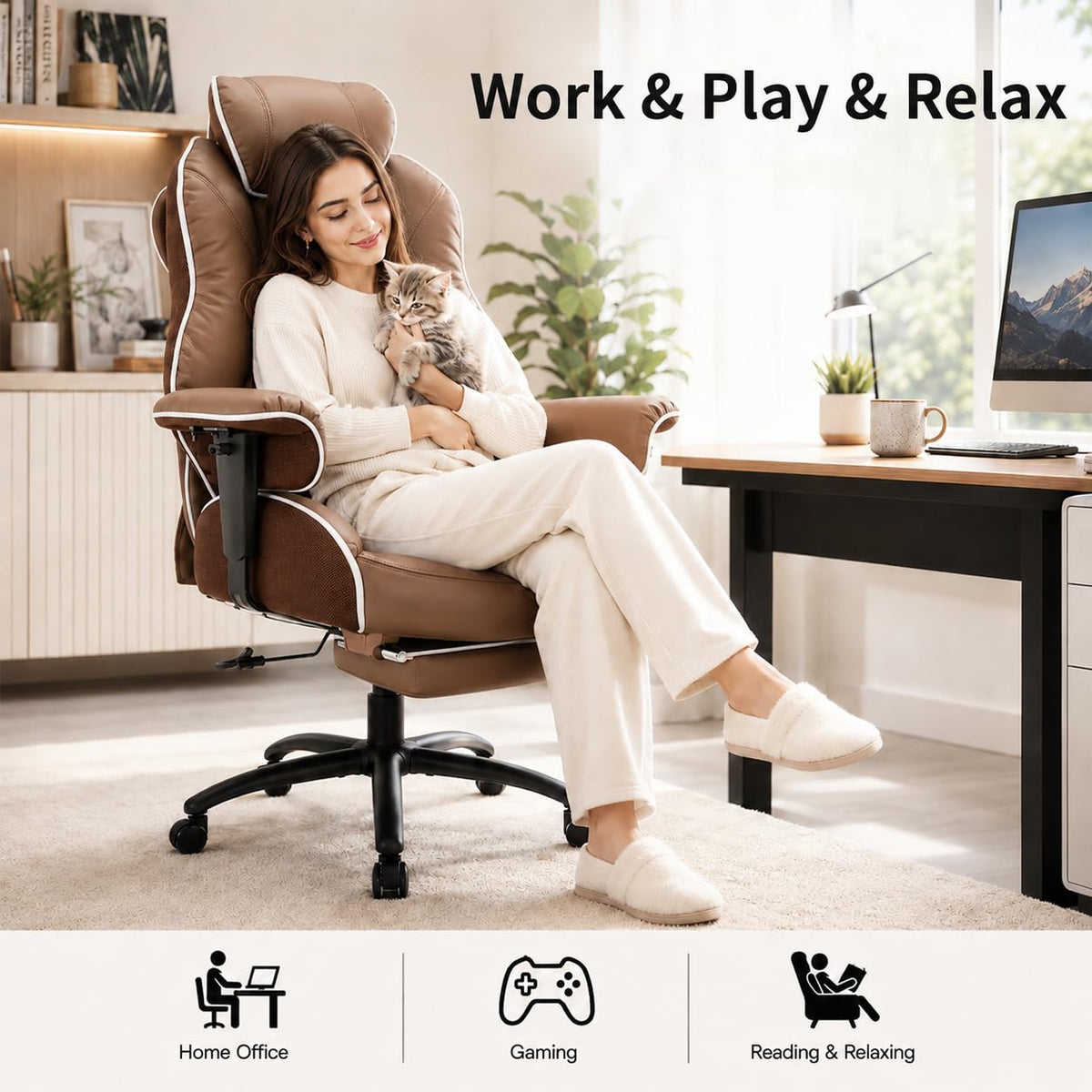 Big and Tall Office Chair with Lumbar Support W19272