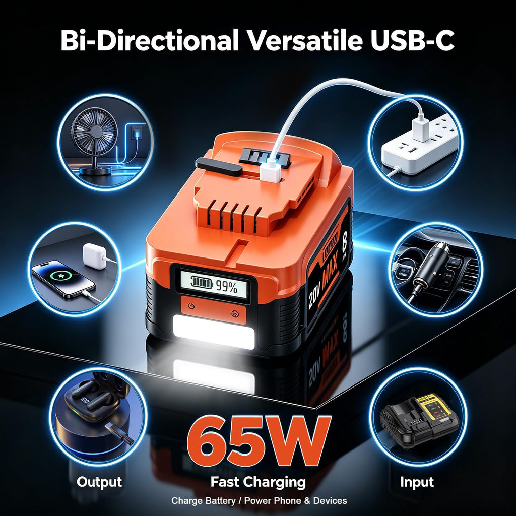 20V Lithium Battery with LCD Display E473429