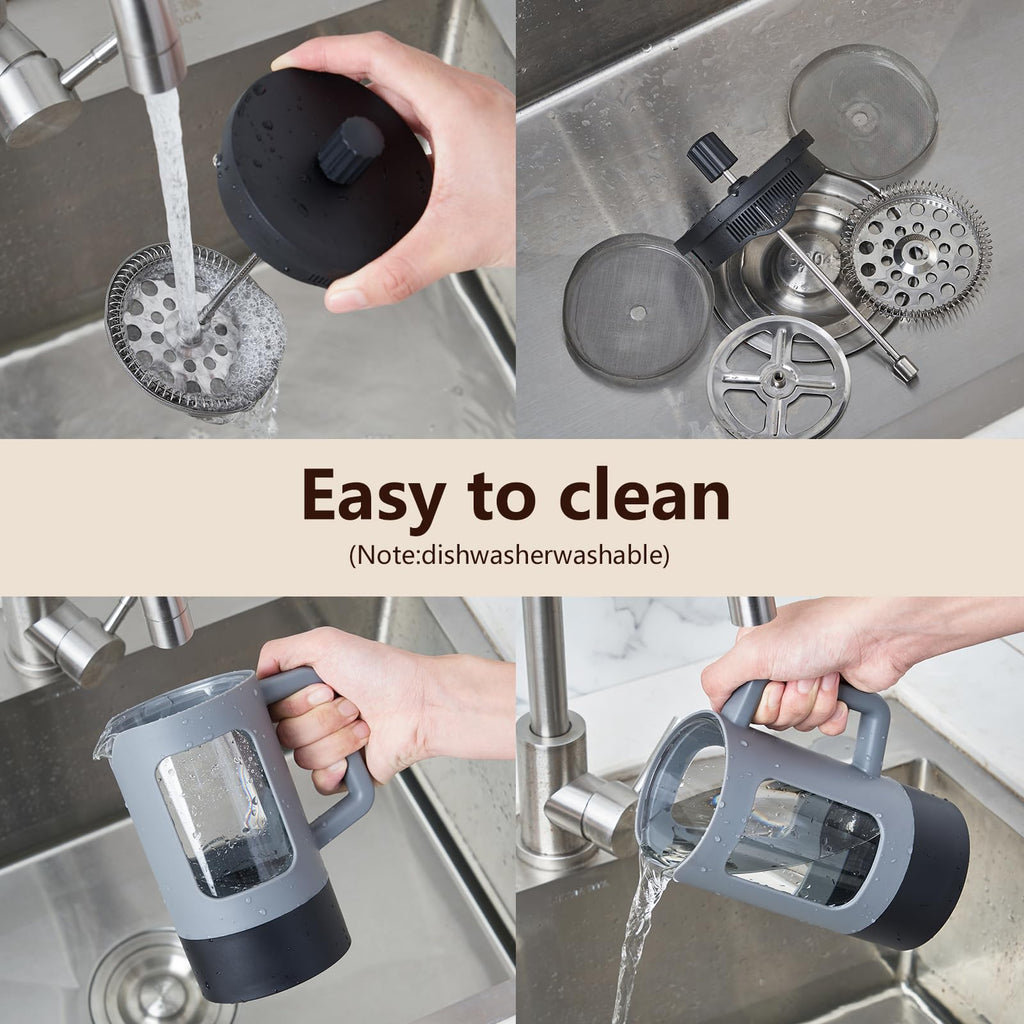 21 oz Heat-resistant Borosilicate Glass French Press Coffee Maker J38059