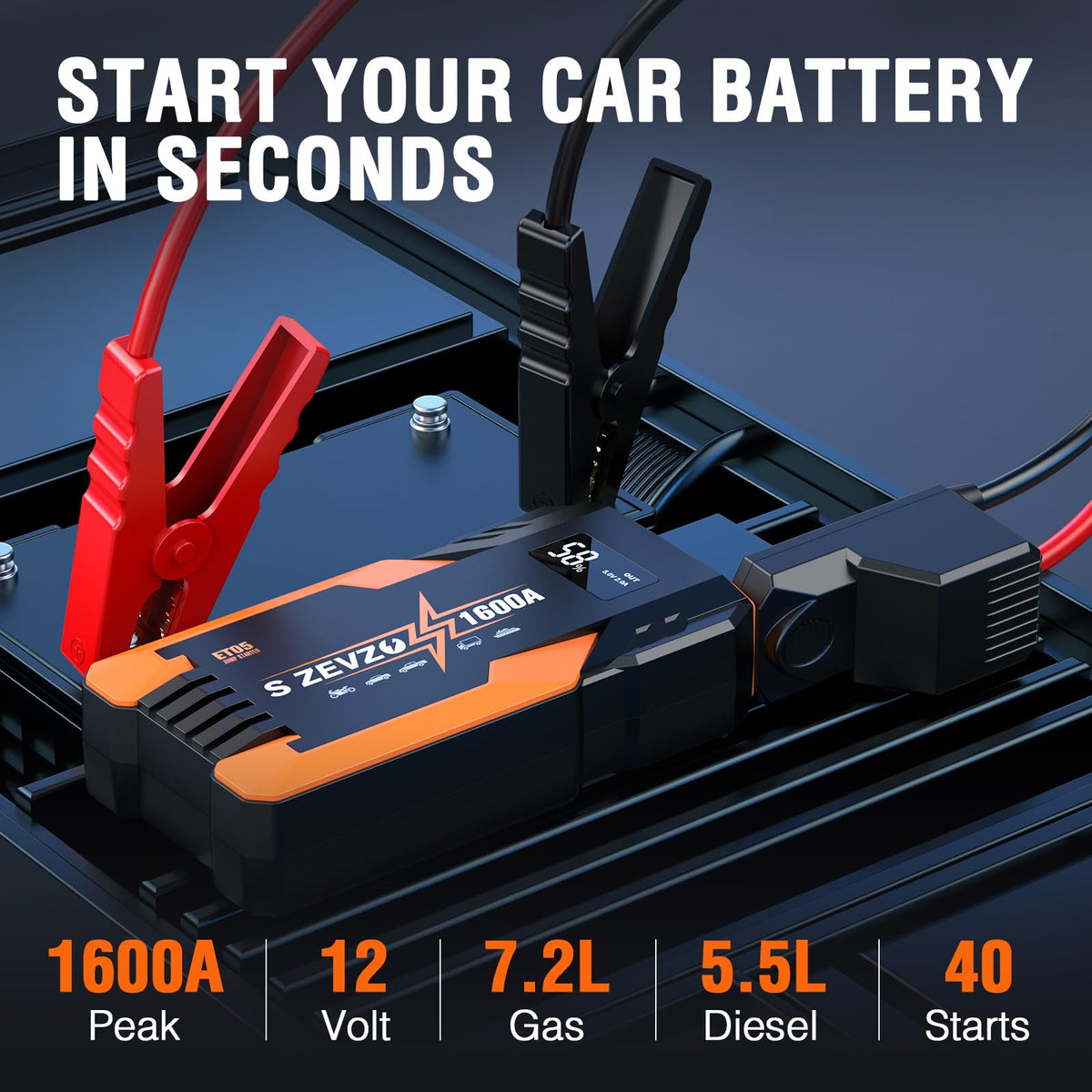 1600A Peak Portable Jump Starter J3474