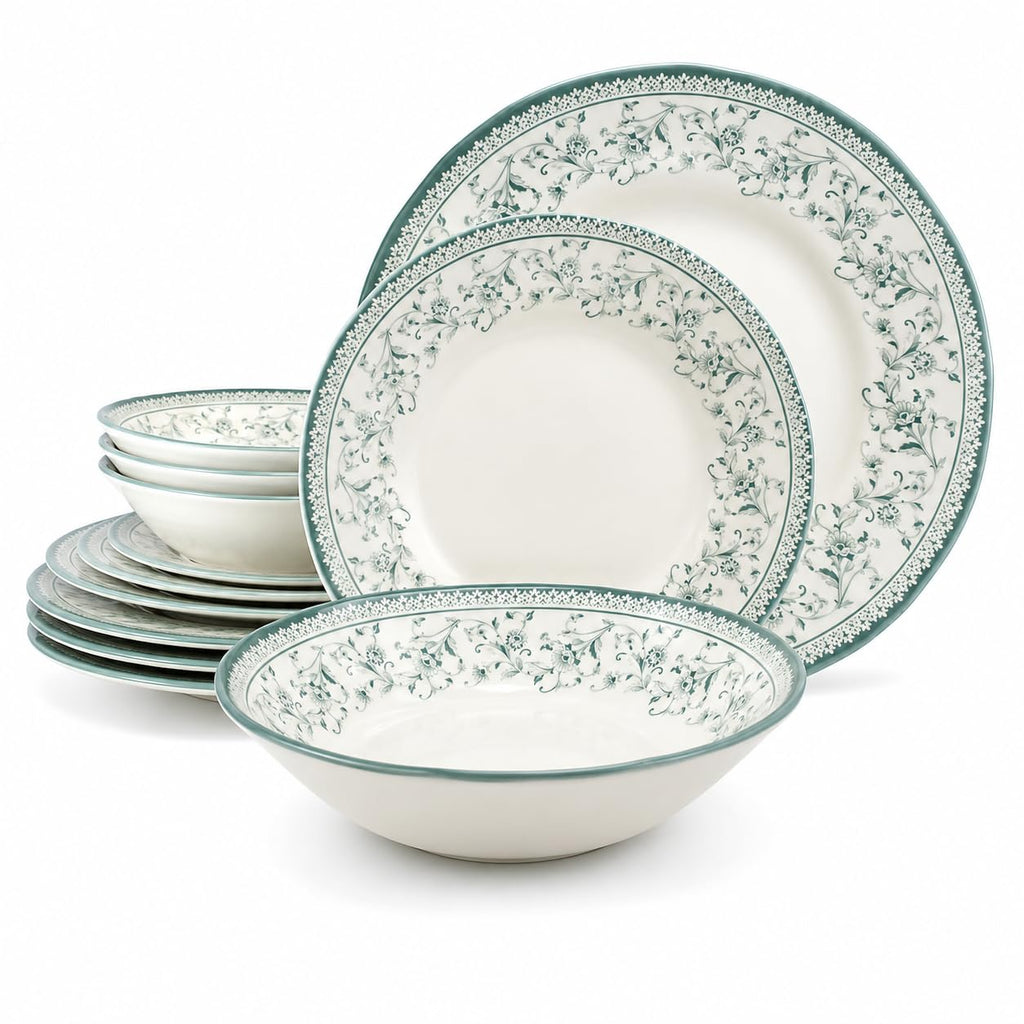 12-Piece Porcelain Dinnerware Set for 4 W891