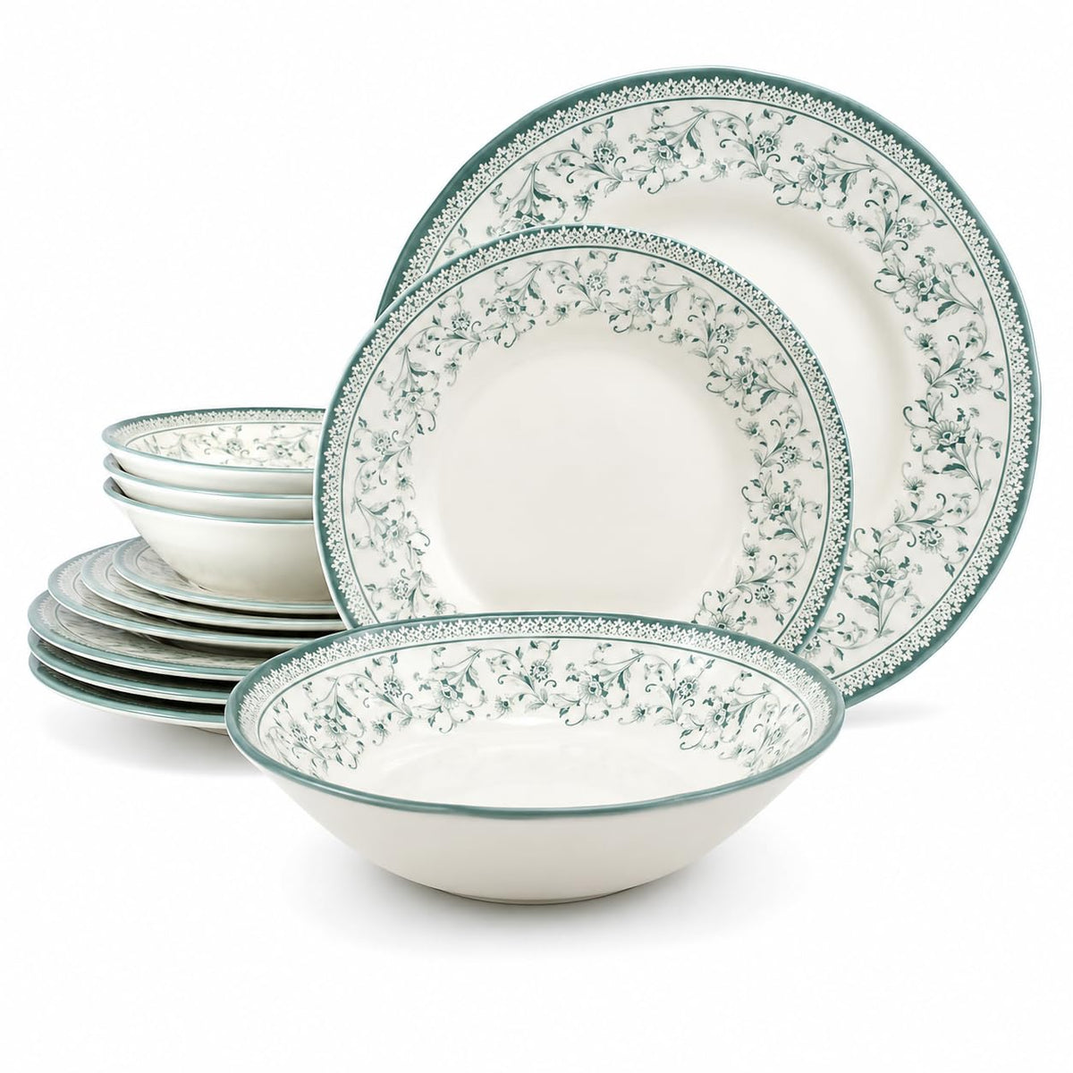 12-Piece Porcelain Dinnerware Set for 4 W891