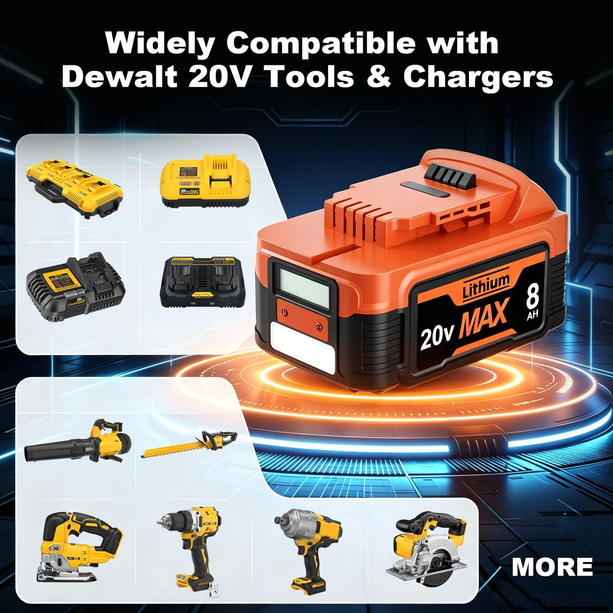 20V Lithium Battery with LCD Display E473429