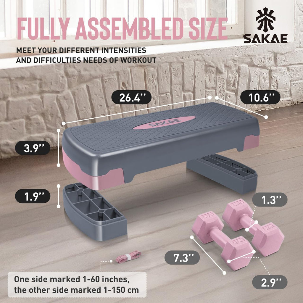 Adjustable Stepper Set with Dumbbells M27808