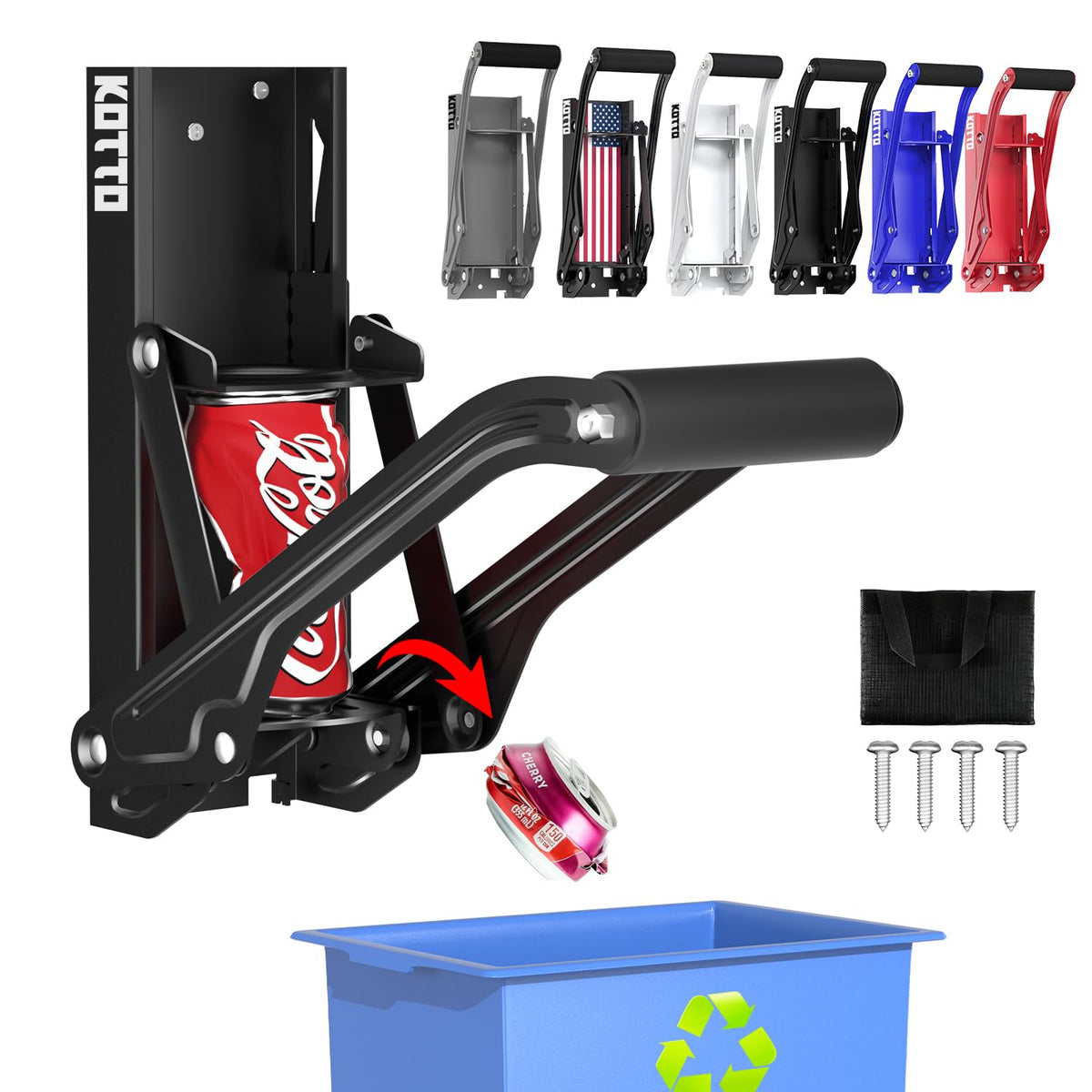 Wall Mounted Can Crusher for 8-16oz Aluminum Cans O5556
