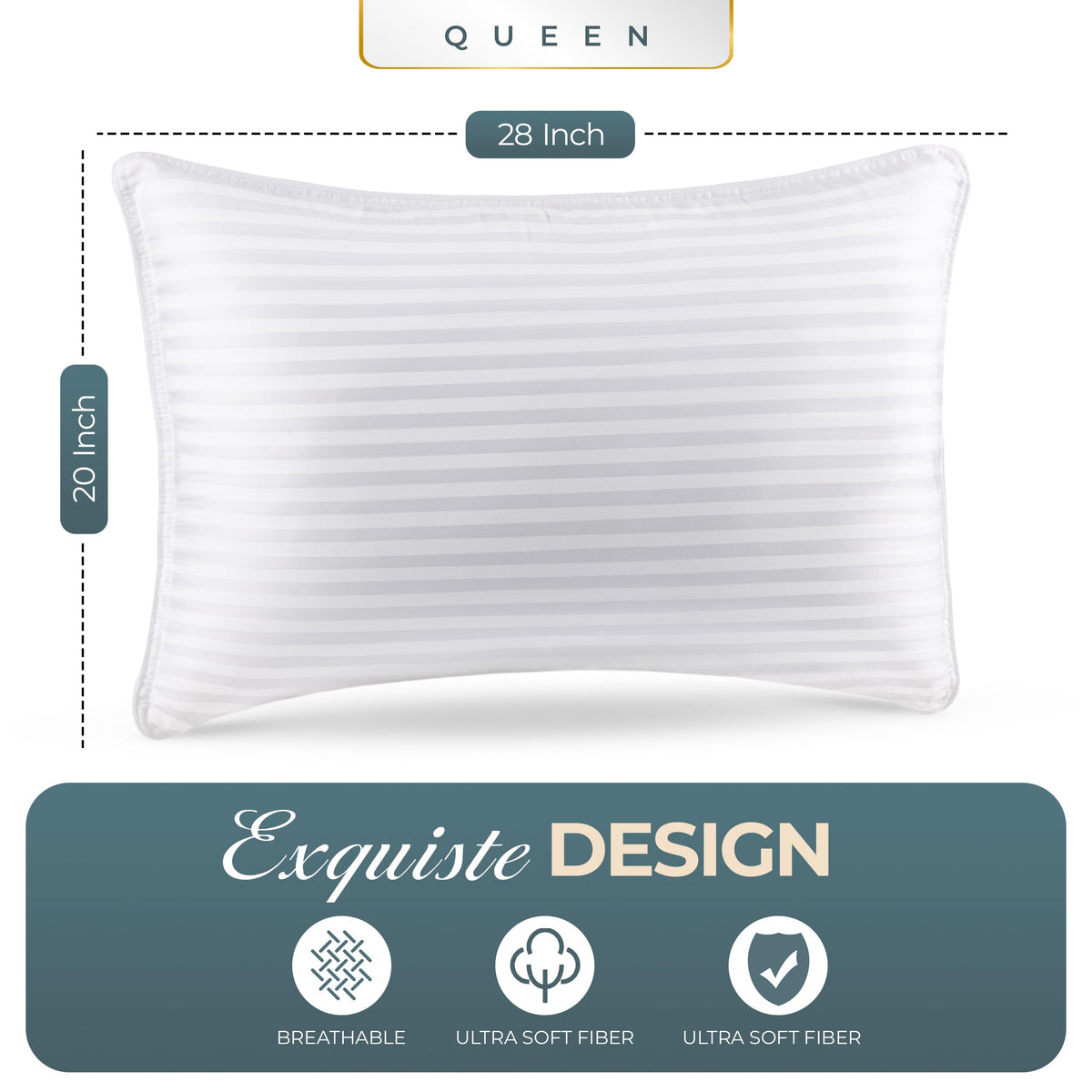 Queen Size Set of 2 Bed Pillows I9098