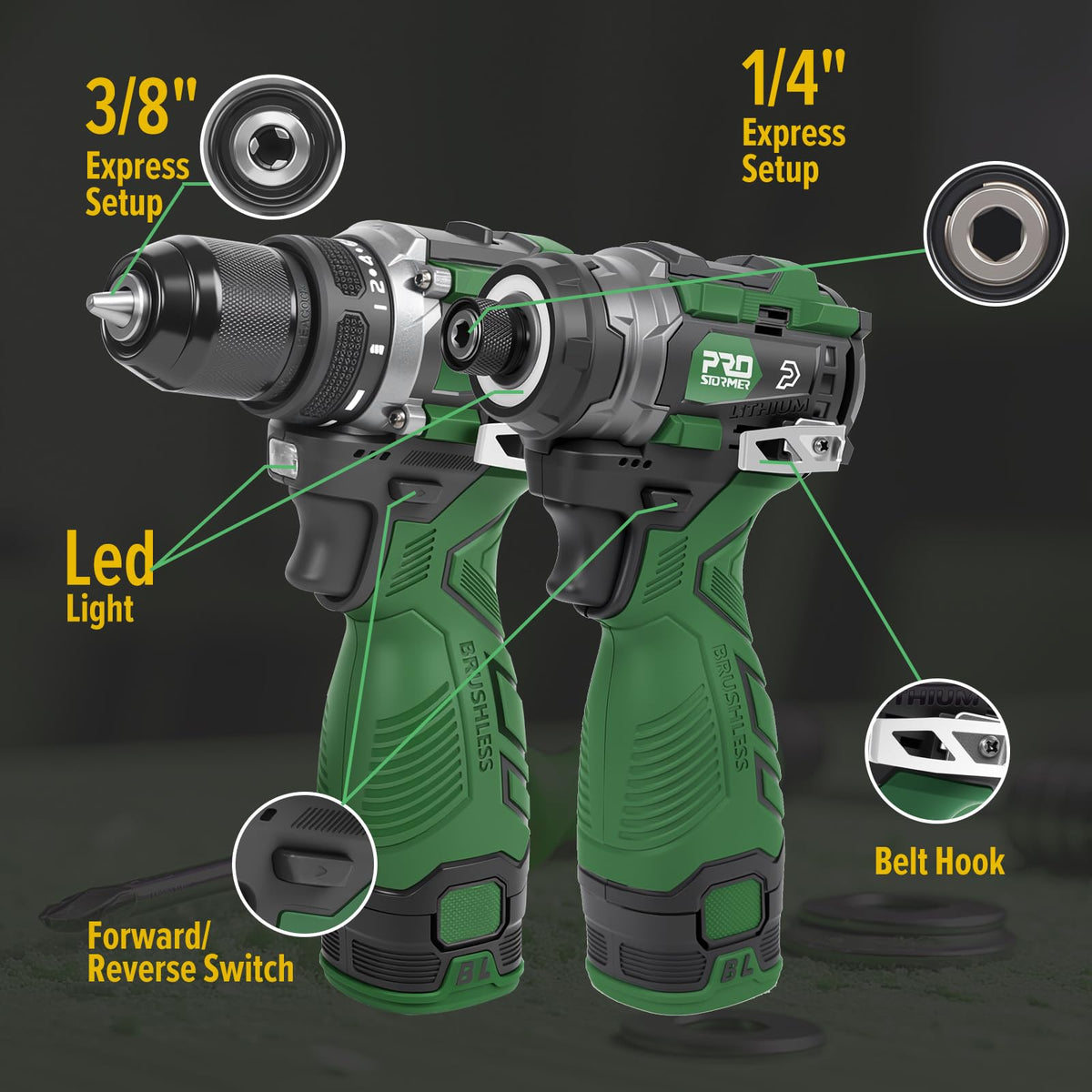 Cordless Drill & Impact Driver Set R3755