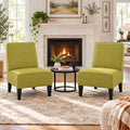 Green Upholstered Accent Chair Set of 2 C769