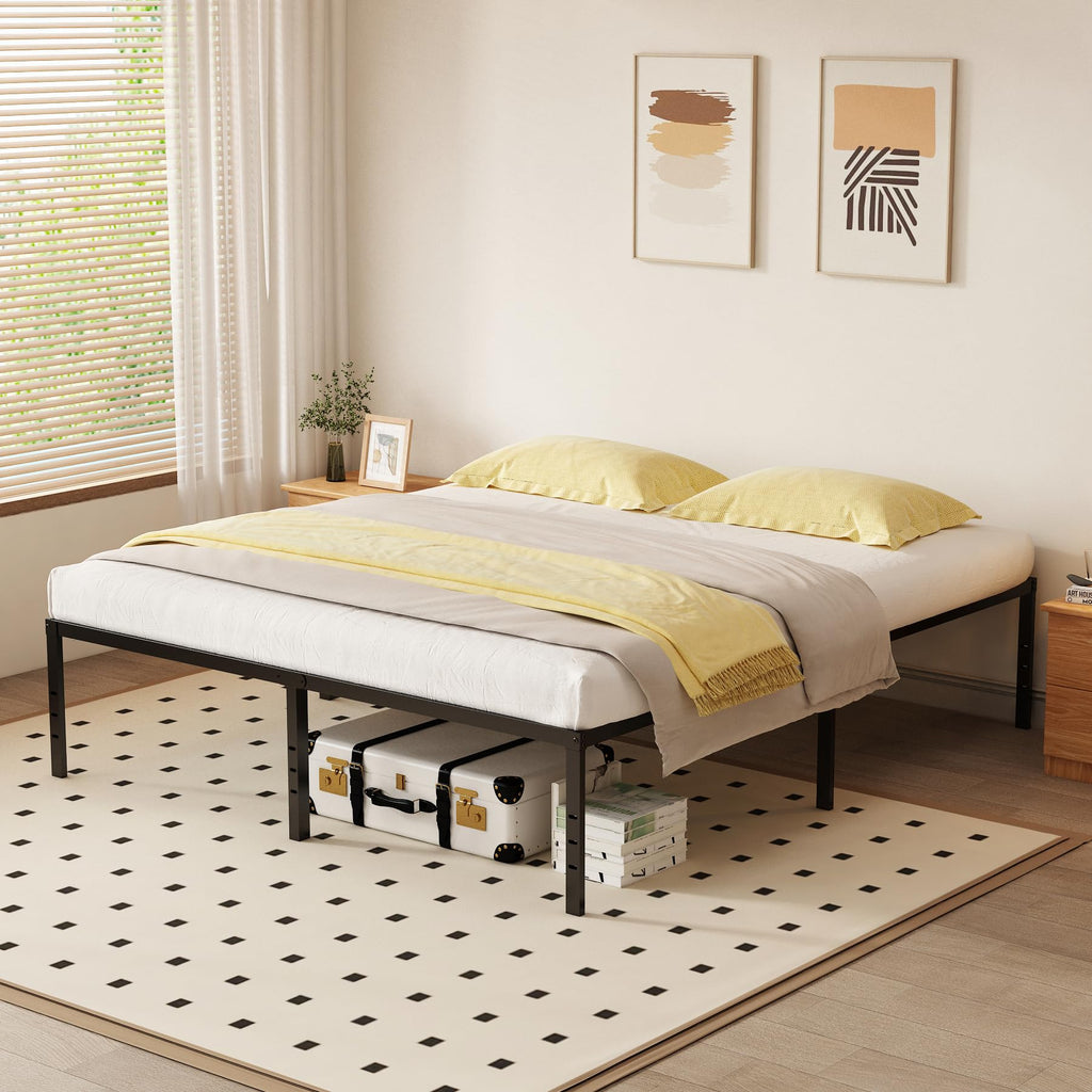 Queen 18 Inch Metal Platform Bed Frame, Black B279862