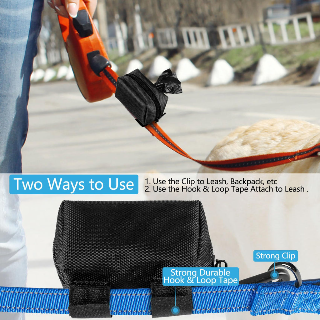 Black Dog Poop Bag Dispenser with Leash Clip T87079