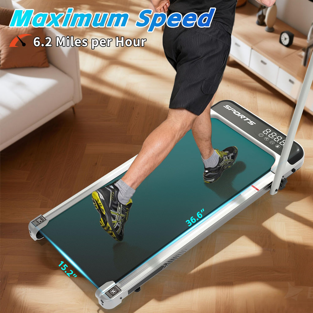 3 in 1 Compact Under Desk Treadmill with Handle Bar W483833