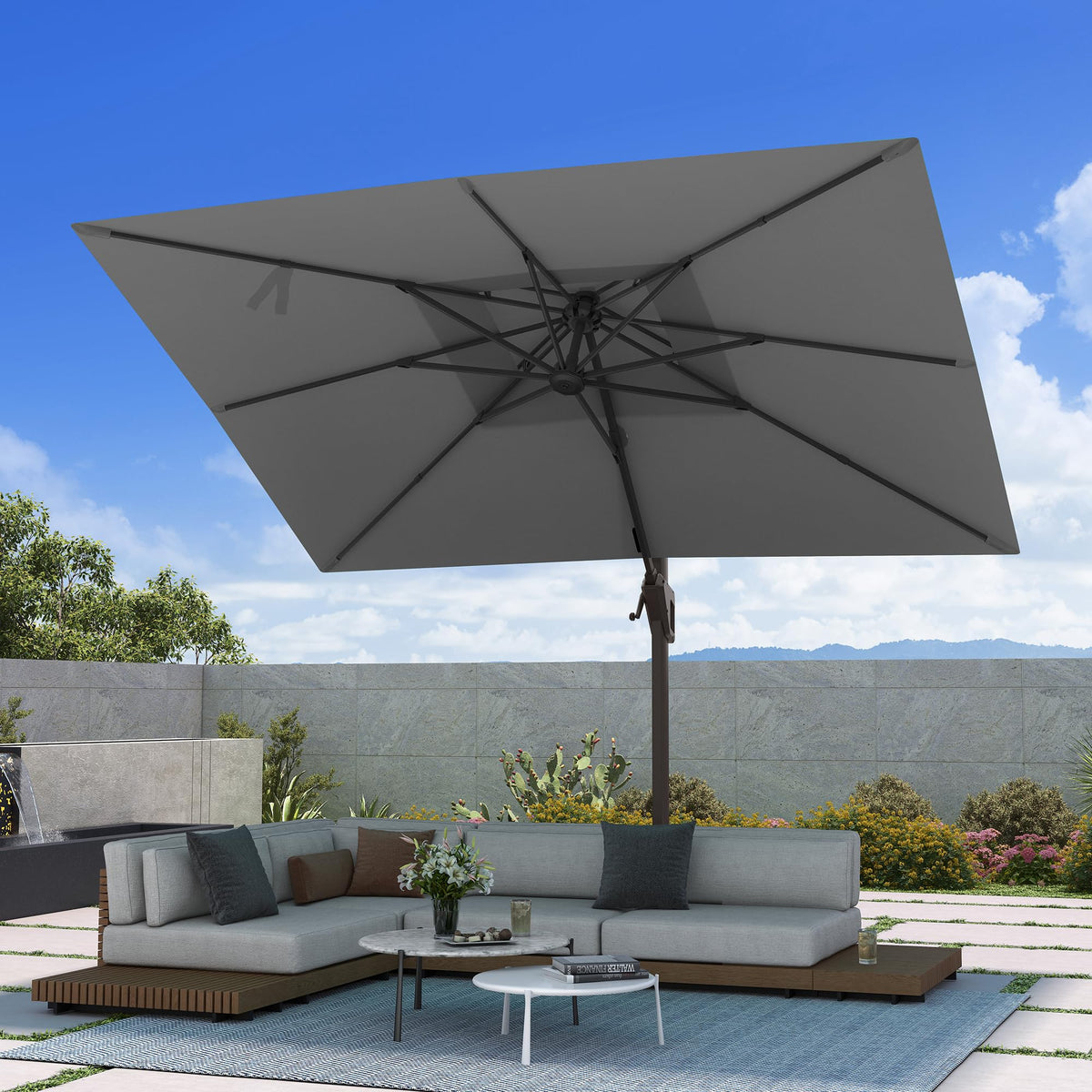 Cantilever Outdoor Patio Umbrella with Base L571491