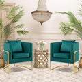 Velvet Accent Chairs Set of 2 Green B863