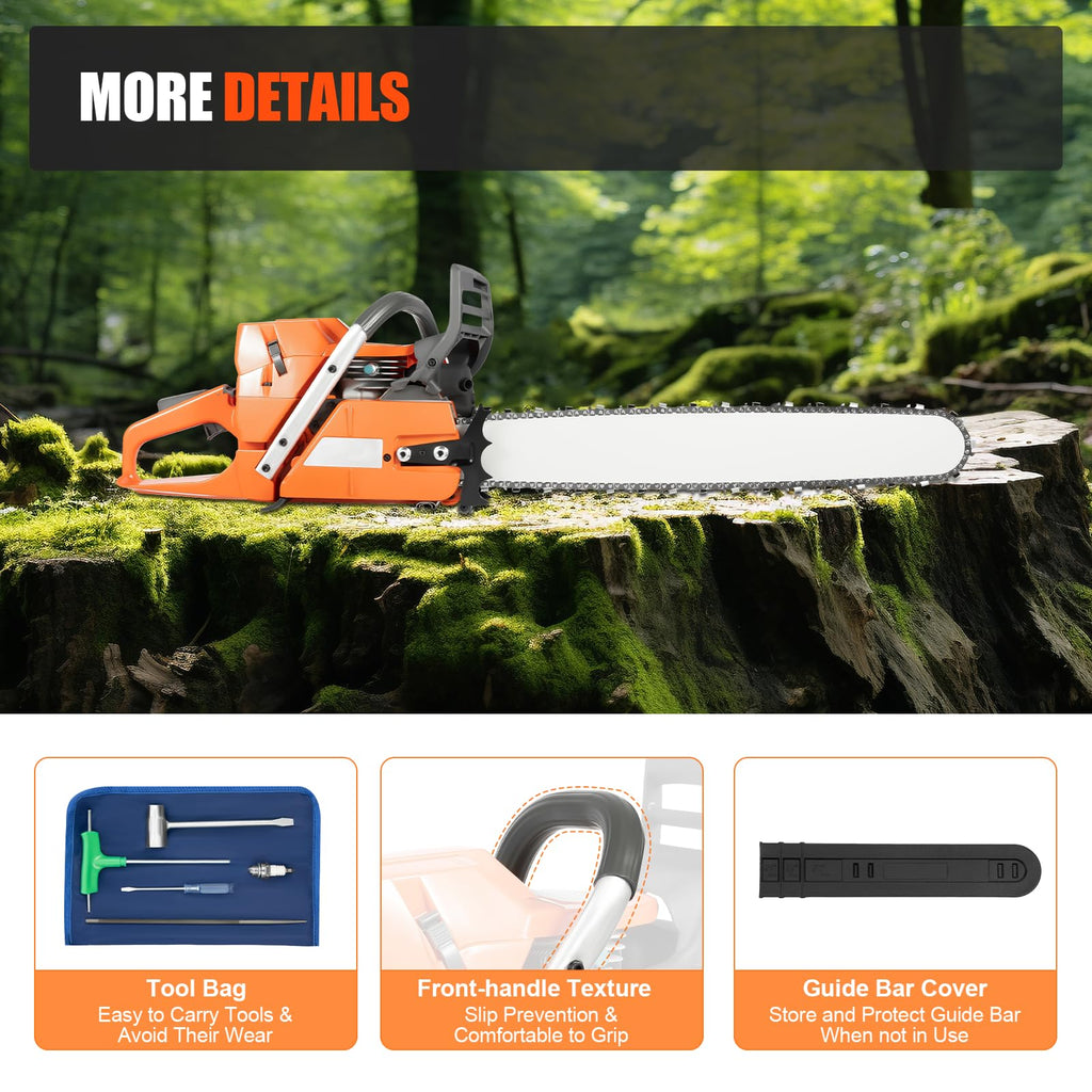 71.8CC 24inch 2-Stroke Gas Chainsaw X436