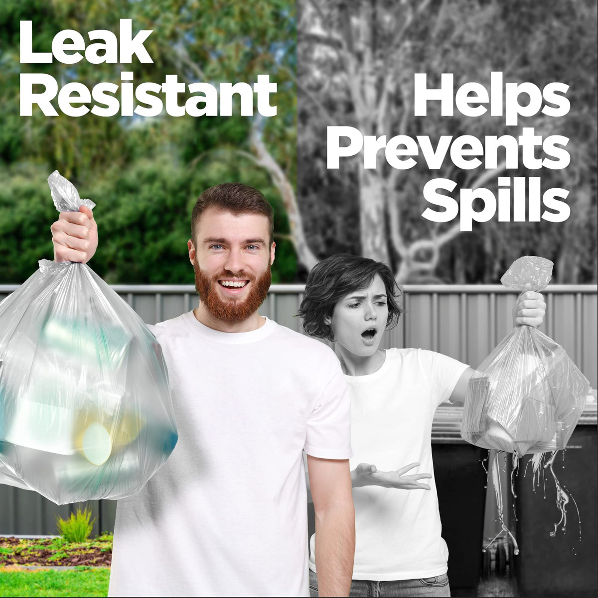 42 Gallon Clear Trash Bags 50 Count 3 Mil N1898
