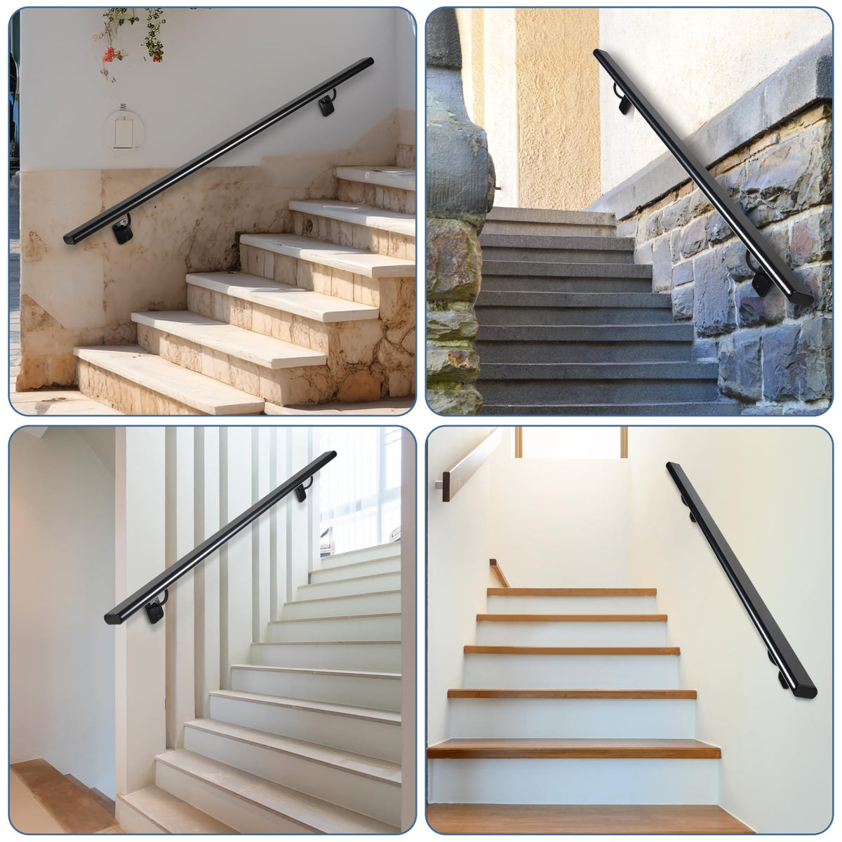 Black Metal Stair Handrail 5ft A18821