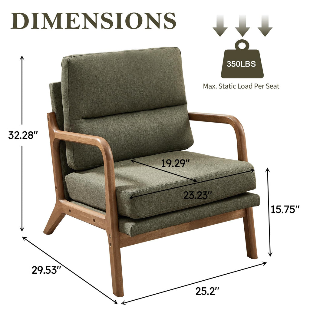 Mid Century Accent Chair Set of 2 Green M544819