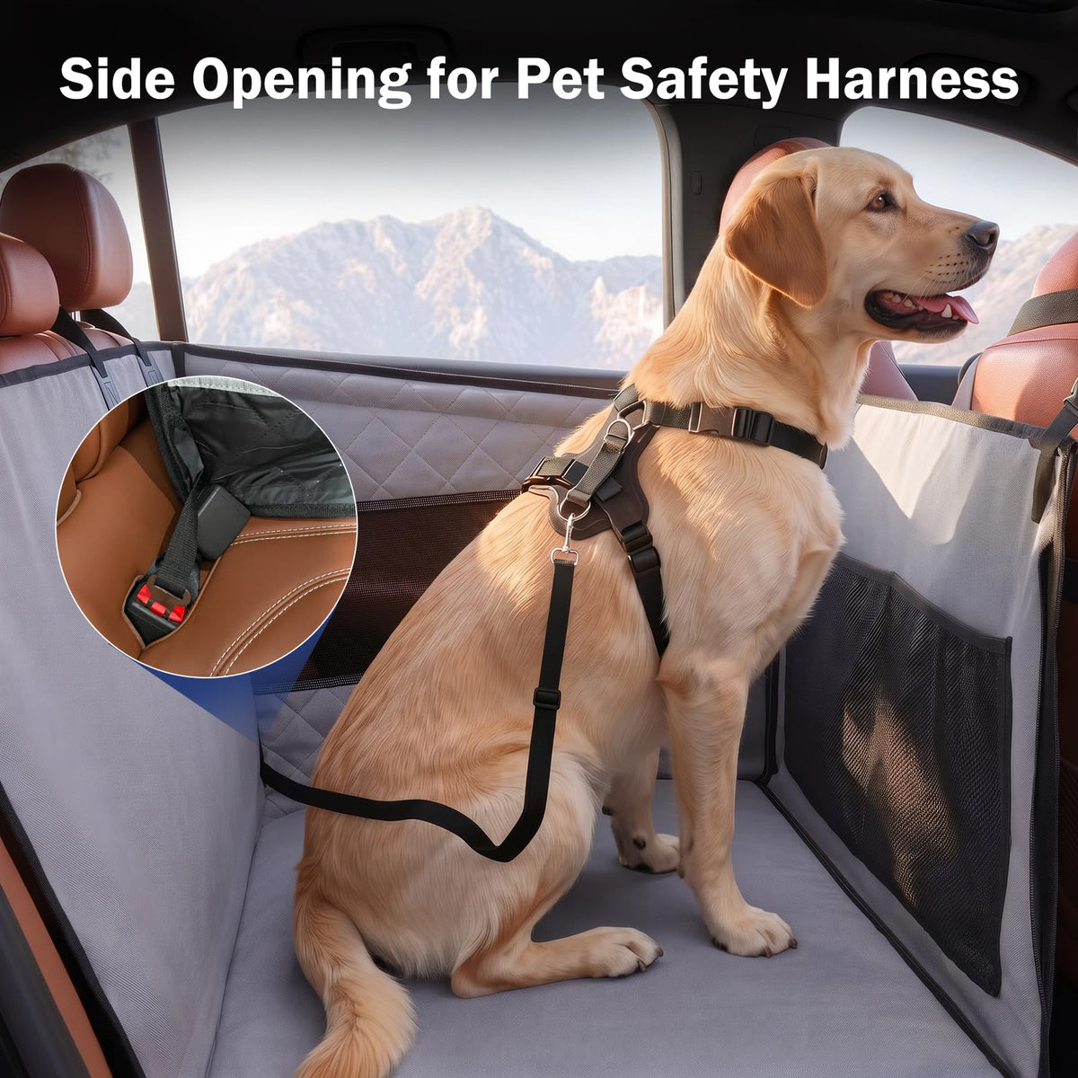 Waterproof Dog Car Seat with Storage Pocket L493