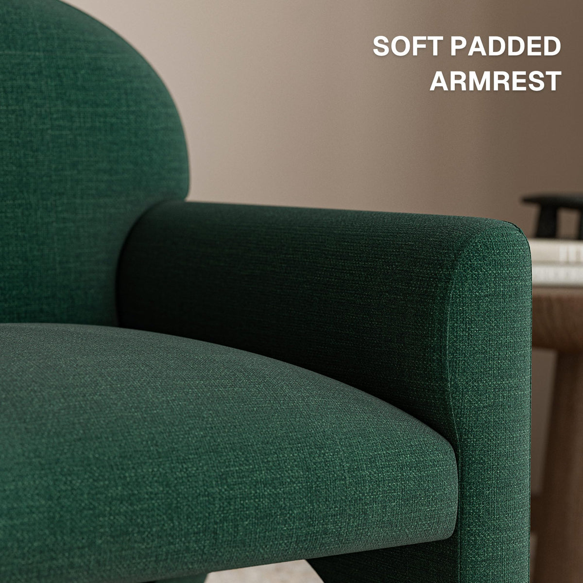 Green Upholstered Accent Chair Set of 2 with Rubber Wood Legs F1703