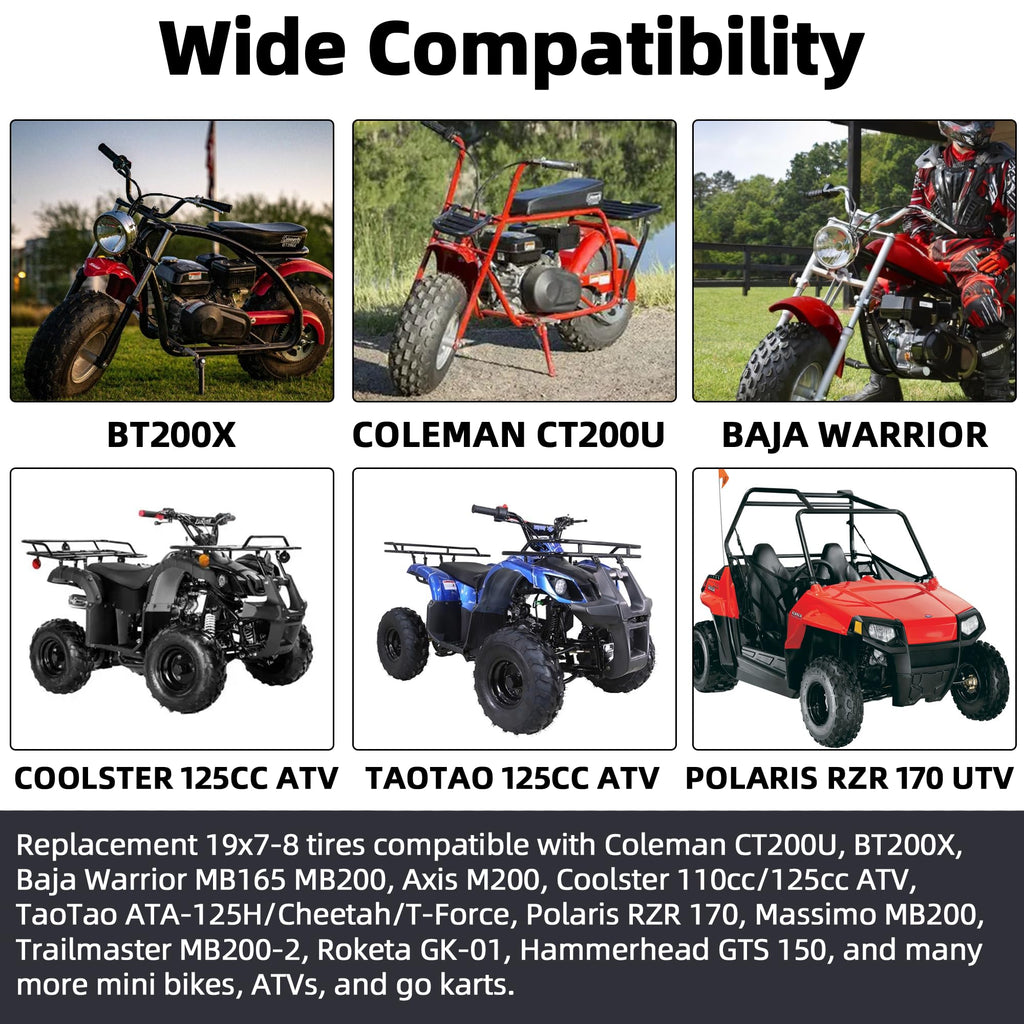 19x7-8 Tubeless All-Terrain ATV UTV Tires D367
