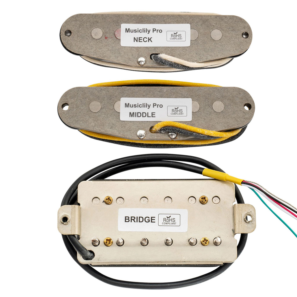 Alnico 5 Staggered Guitar Pickups Set Black W968