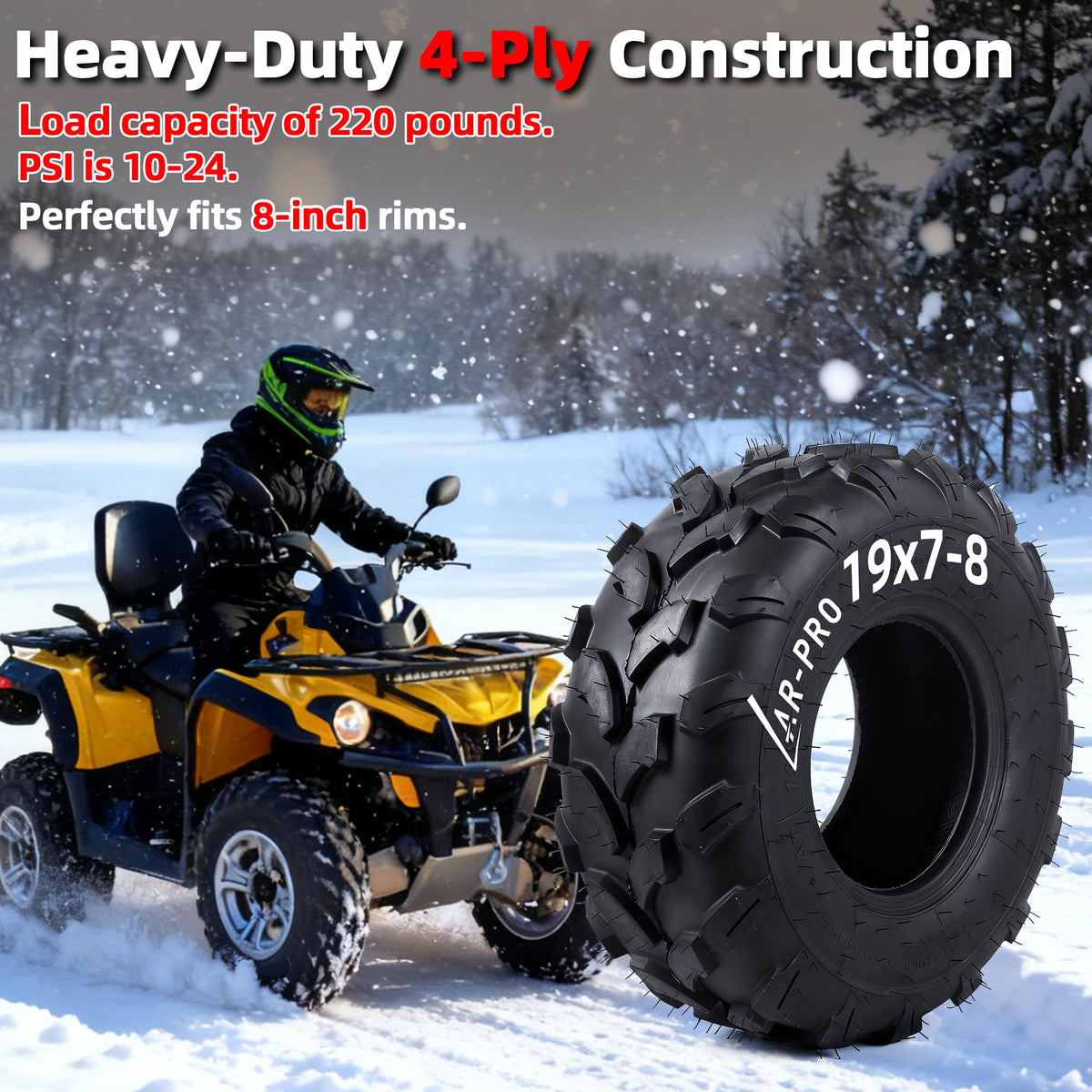 19x7-8 Tubeless All-Terrain ATV UTV Tires D367