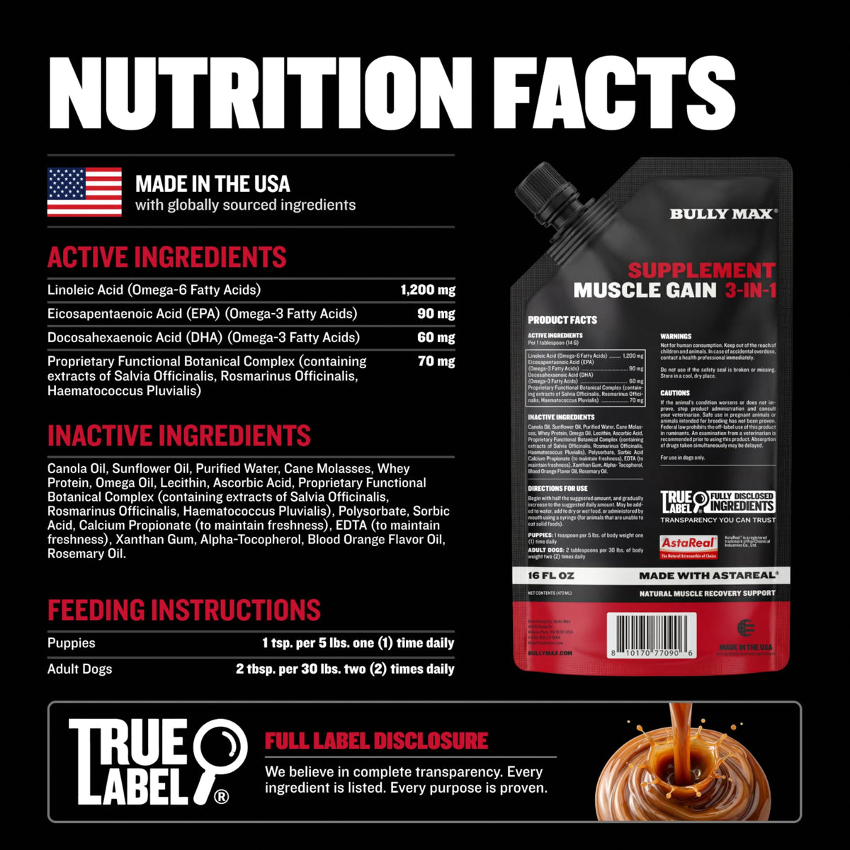 Liquid Dog Muscle Builder Supplement 16 oz R8833