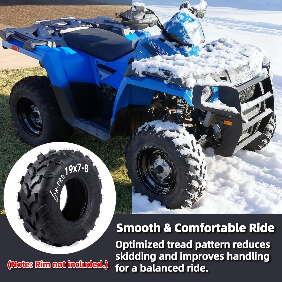 19x7-8 Tubeless All-Terrain ATV UTV Tires D367