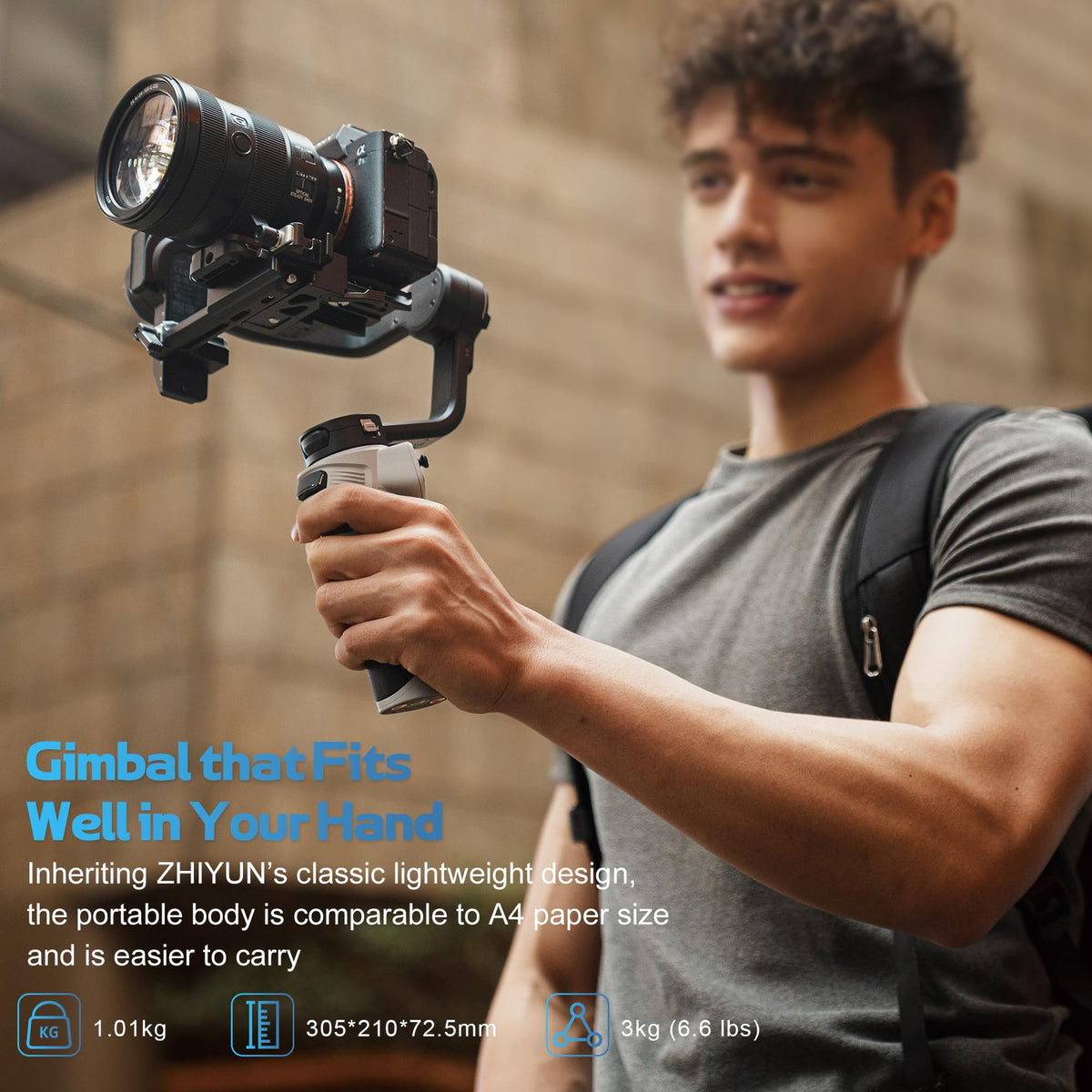 Lightweight 3-Axis Camera Gimbal Stabilizer N820882