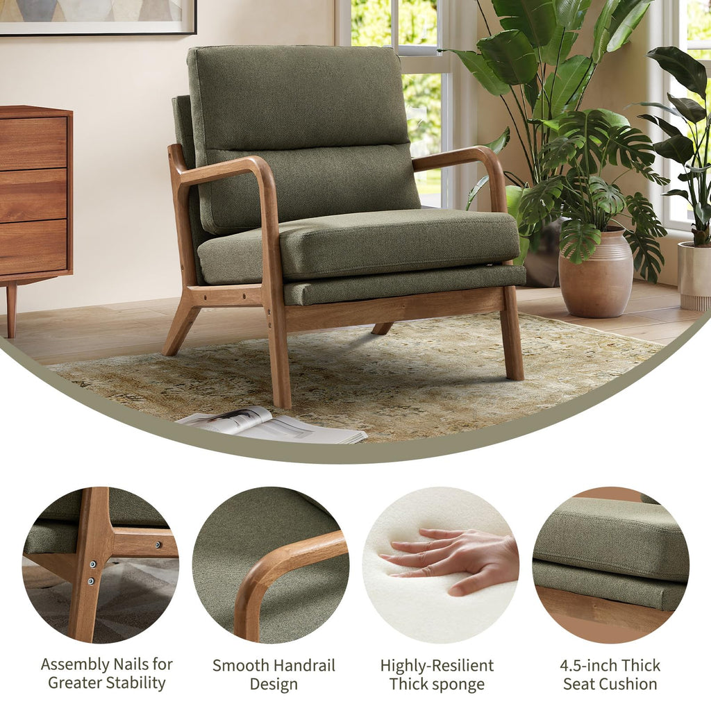 Mid Century Accent Chair Set of 2 Green M544819