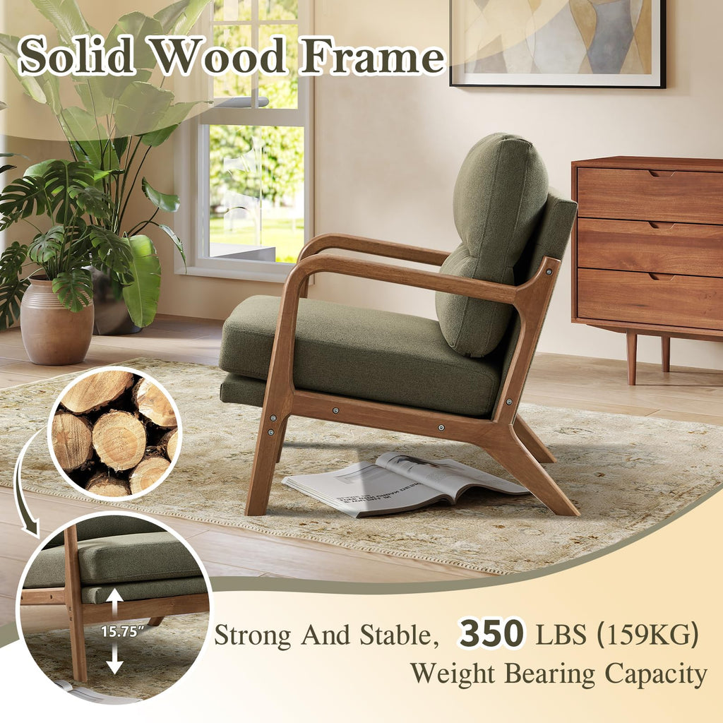 Mid Century Accent Chair Set of 2 Green M544819