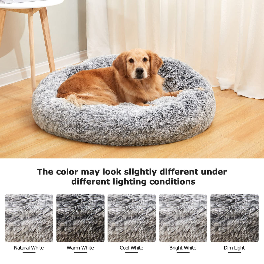 Dark Grey 36" Round Dog Bed U522934