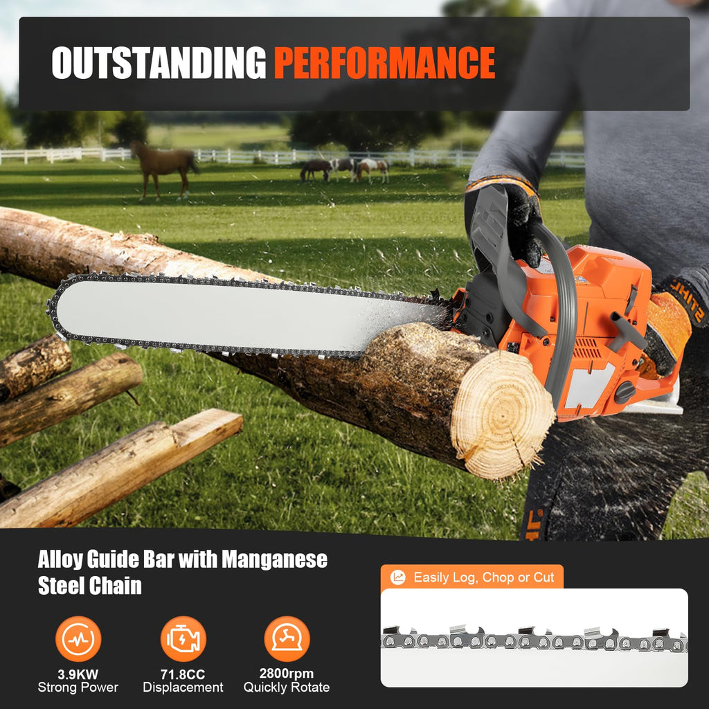 71.8CC 24inch 2-Stroke Gas Chainsaw X436