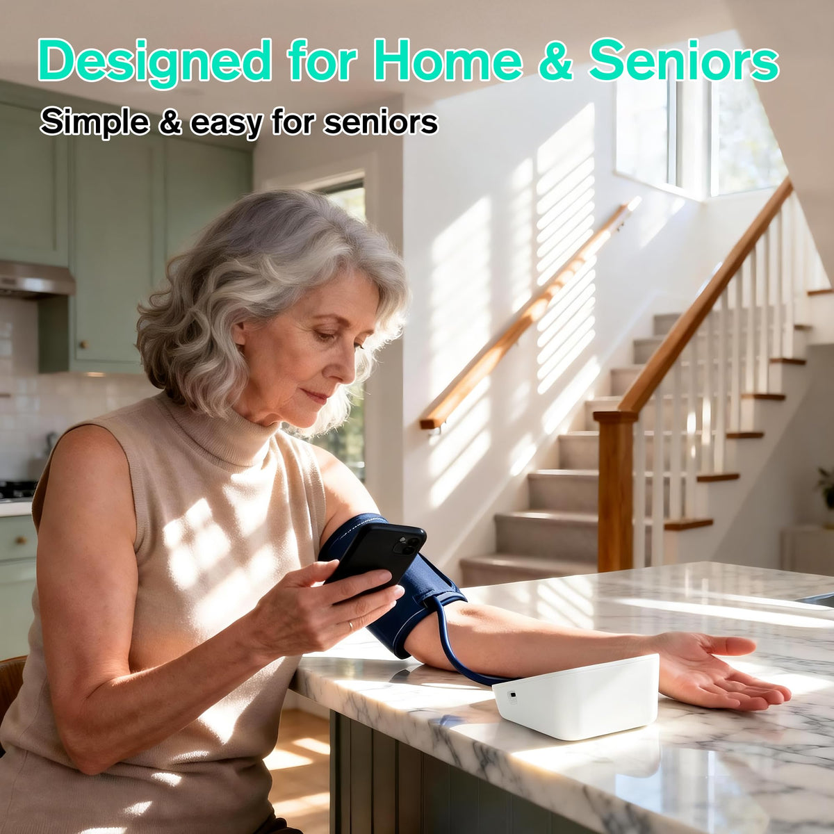 Upper Arm Blood Pressure Monitor with Large LCD Display and Wide Cuff L411419