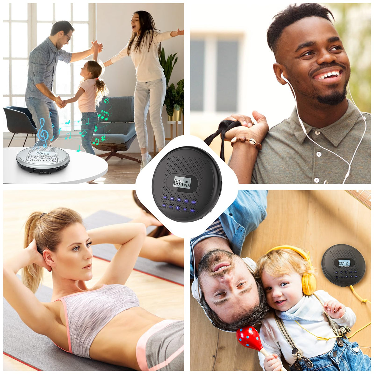 Portable CD Player with Dual Stereo Speakers J35426