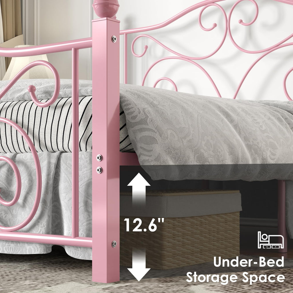 Full Size Metal Bed Frame with Headboard and Footboard C626