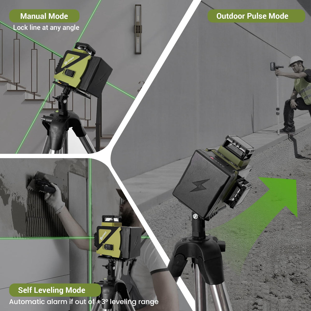 360 Self Leveling Green Laser Level with Magnetic Stand E454319