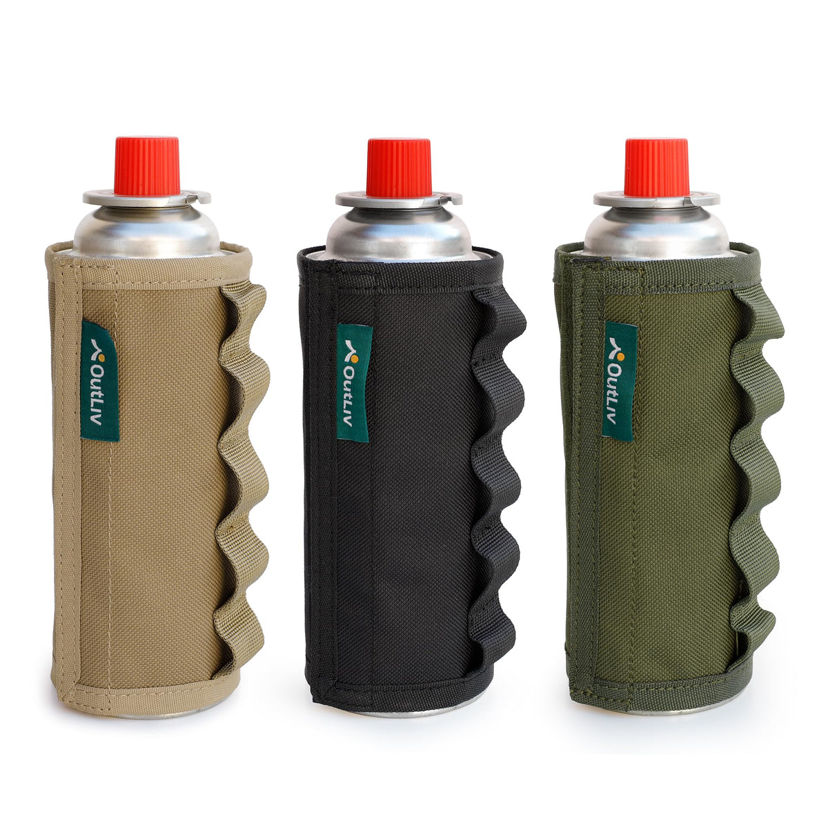 Tactical Outdoor Protective Canister Sleeve for 8oz Butane Fuel Canisters Pack of 12 Woodland Green Z442