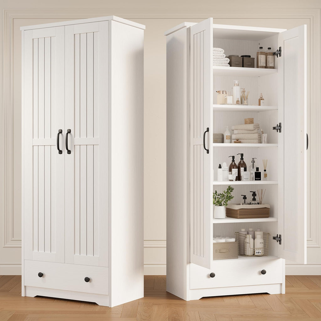 70" Tall Wood Storage Cabinet with 6 Adjustable Shelves P21983