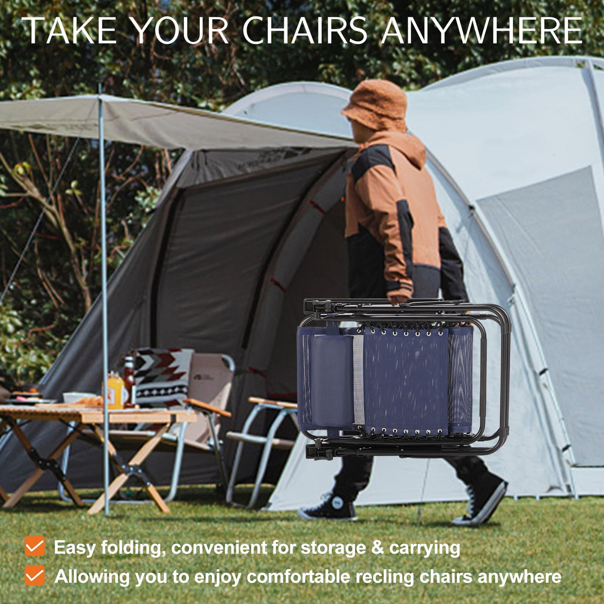 Zero Gravity Chairs Set of 2 Blue S66963