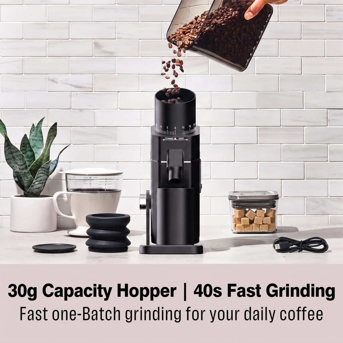 Electric Burr Coffee Grinder with 75 Settings M125