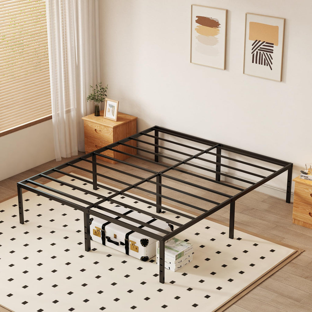 Queen 18 Inch Metal Platform Bed Frame, Black B279862