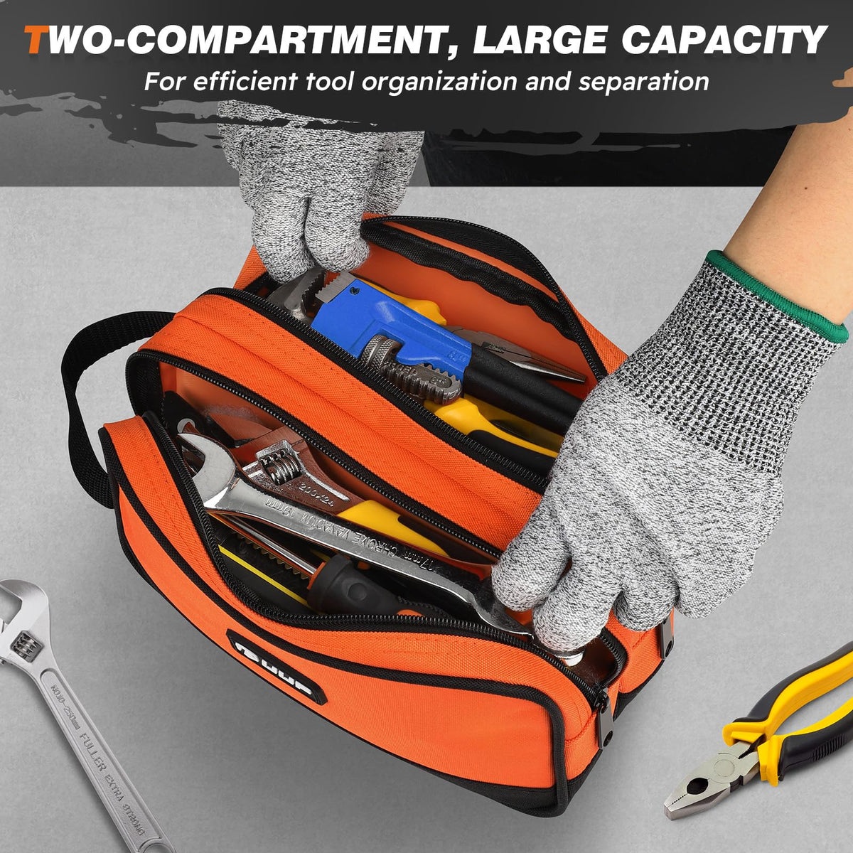 Tool Bag 2-Pack 12" 10" Zipper Pouch Organizer V365618