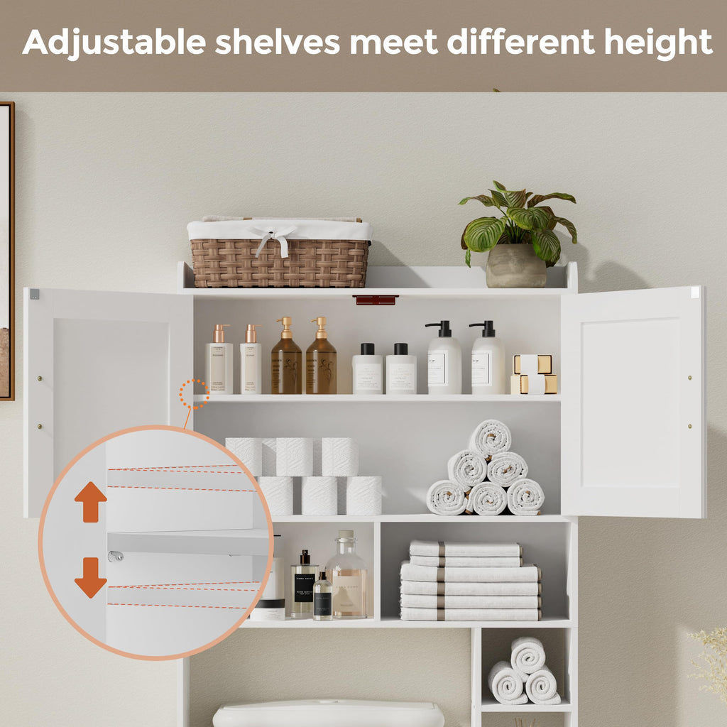 Wooden Over The Toilet Storage Cabinet with Barn Door R9621