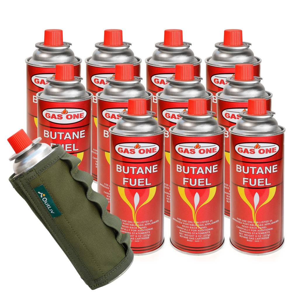 Tactical Outdoor Protective Canister Sleeve for 8oz Butane Fuel Canisters Pack of 12 Woodland Green Z442